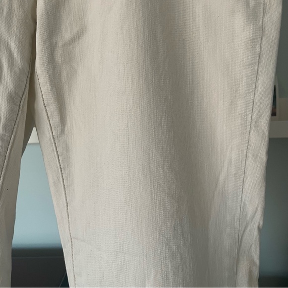 Eileen Fisher Off White Cream Straight Leg Mid Rise Organic Cotton Cropped Jeans - Picture 4 of 14